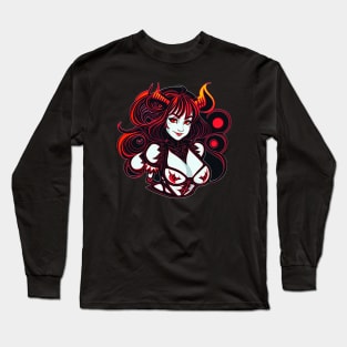 Red And White Succubus Long Sleeve T-Shirt